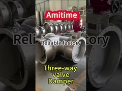 বৈদ্যুতিক তিন উপায় কন্ট্রোল ভালভ ফ্ল্যাঞ্জ স্টেইনলেস স্টীল ভেন্টিলেটেড প্রজাপতি ভালভ