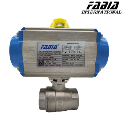 Stainless Steel Pneumatic Ball Valve Air Actuated Two Way Internal  Tooth