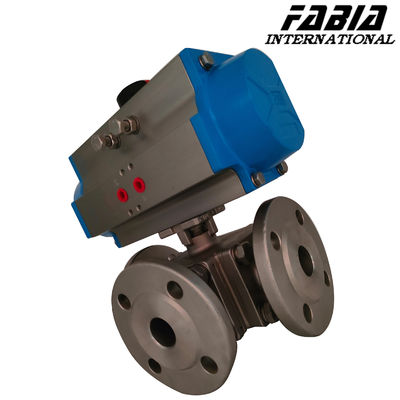 Pneumatic three-way flange  Ball Valve For Chemical, Petroleum, Electric Power